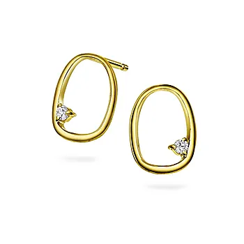 Solin øredobber i 925 forgylt sølv