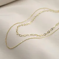 Bilde nummer 3 av Kjede i 925 forgylt sølv med hjerter