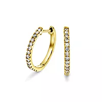 Clara øreringer i 375 gult gull med diamanter 0,25 ct
