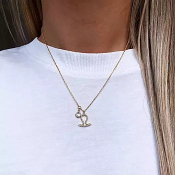 Bilde nummer 2 av Pan Jewelry, Smykke i 925 forgylt sølv med zirkonia og horoskop Vekten