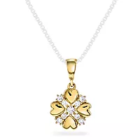 Pan Jewelry, Anheng i 585 gult gull med zirkonia og 4 hjerter