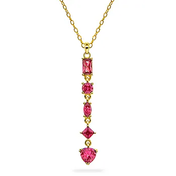 Pan Jewelry, Viva Vegas smykke i forgylt 925 sølv med rosa zirkonia