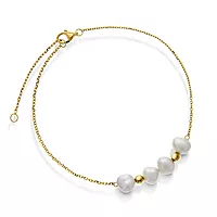 Pan Jewelry, Armbånd i 585 gult gull med ferskvannsperler