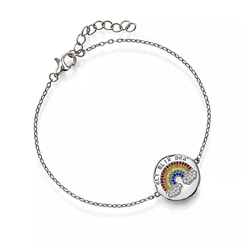 Pan Jewelry, Armbånd i 925 sølv med zirkonia og teksten "Alt blir bra"