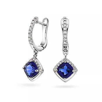 Pan Jewelry, Øreringer i 925 sølv med blå zirkonia