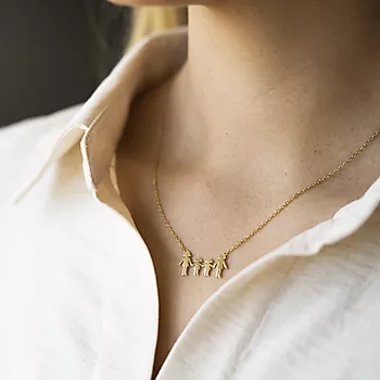 Bilde nummer 4 av Pan Jewelry, Familiesmykke med mødre og to døtre, forgylt sølv