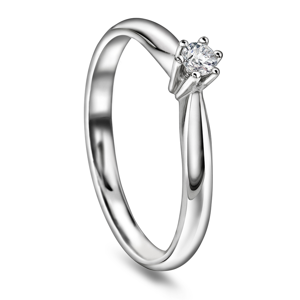 Pan Jewelry, Ingrid enstensring i 585 hvitt gull 0,10 ct