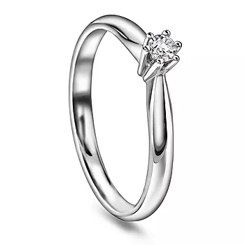 Pan Jewelry, Ingrid enstensring i 585 hvitt gull 0,10 ct