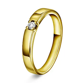 Sonja alliansering i 585 gult gull med 0,07 ct TWVS