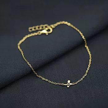 Bilde nummer 3 av Pan Jewelry, Ankelkjede til barn i forgylt 925 sølv med sommerfugl