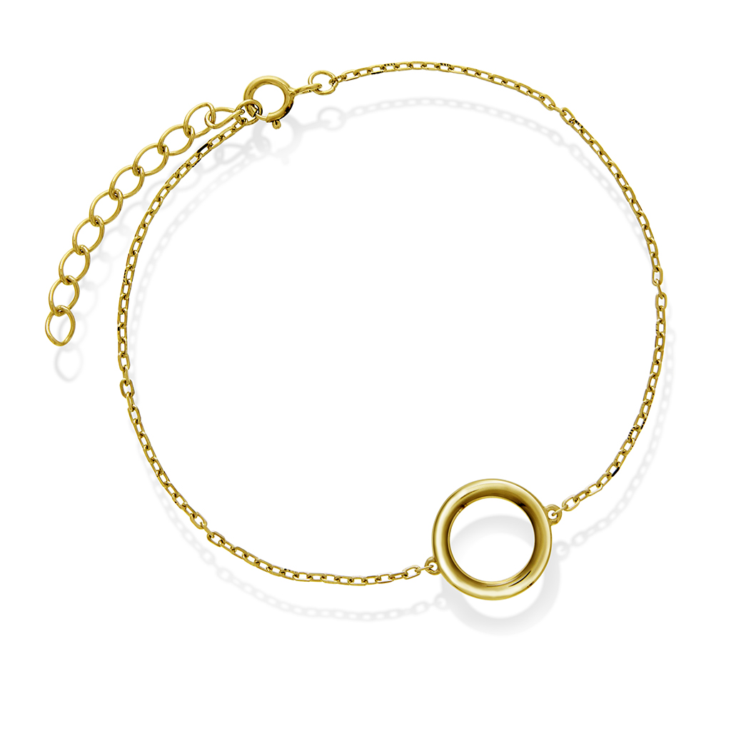 Pan Jewelry, Armbånd i 925 forgylt sølv med sirkel