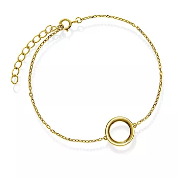 Pan Jewelry, Armbånd i 925 forgylt sølv med sirkel