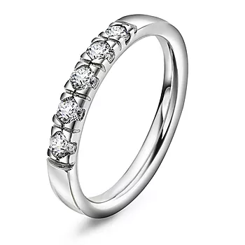 Pan Jewelry, Lady alliansering i 585 hvitt gull med diamant 0,35 ct TWSI