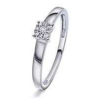 Lilly diamantring i 375 hvitt gull 0,06 ct