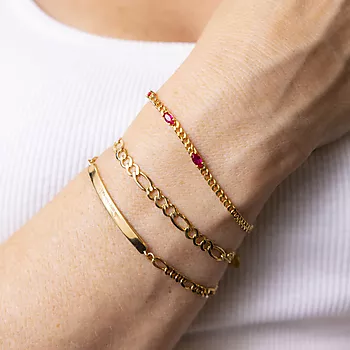 Bilde nummer 2 av Janne Formoe by Pan Jewelry, Armbånd i forgylt 925 sølv med rosa zirkonia