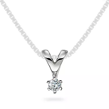 Olivia anheng i 585 hvitt gull med diamant 0,07 ct