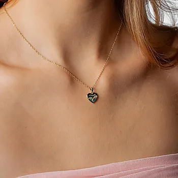 Bilde nummer 2 av Hjertebank smykke i 925 forgylt sølv