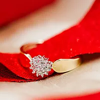 Bilde nummer 4 av Rose diamantring 375 gult gull 0,15 ct