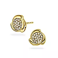 Pan Jewelry, Øredobber i 585 gult gull med diamanter 0,12 ct