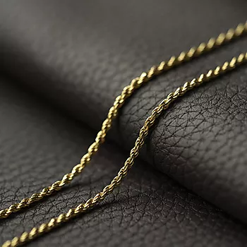 Bilde nummer 2 av Pan Jewelry, Cordel kjede i forgylt 925 sølv 2 mm, 45 cm