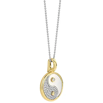 Bilde nummer 2 av Ti Sento,  Anheng i forgylt 925 sølv med zirkonia og yin/yang