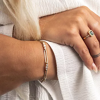 Bilde nummer 3 av Pan Jewelry, Armbånd i forgylt sølv med zirkonia