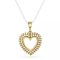 Pan Jewelry, Anheng i 585 gult gull med zirkonia og hjerte