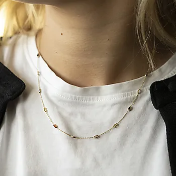 Bilde nummer 2 av Pan Jewelry, Smykke i 585 gult gull med fargede zirkonia