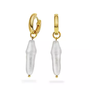 Janne Formoe by Pan Jewelry, Øredobber i forgylt sølv med ferskvannsperle