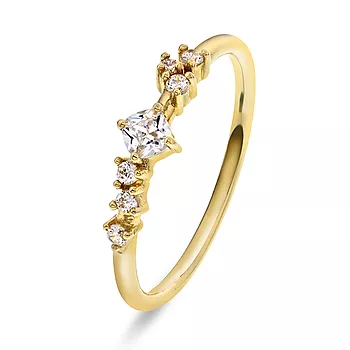 Pan Jewelry, Ring i 585 gult gull med zirkonia
