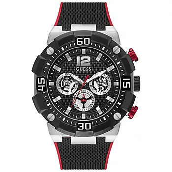 Guess, Active Life herreklokke med sort silikonrem