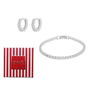 Carol smykkesett i messing med zirkonia