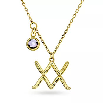 Pan Jewelry, Smykke i 925 forgylt sølv med zirkonia og horoskop Vannmannen