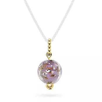 Pan Jewelry, Anheng i 925 forgylt sølv med lilla glasskule