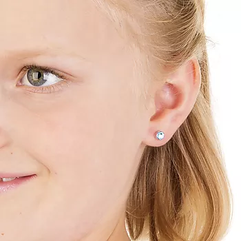 Bilde nummer 3 av Blomdahl, Øredobber i medisinsk plast med turkise Swarovski krystaller