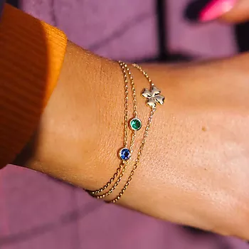 Bilde nummer 4 av Pan Jewelry, Armbånd i 925 forgylt sølv med grønn zirkonia