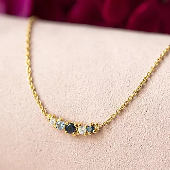 Bilde nummer 4 av Janne Formoe by Pan Jewelry, Smykke i forgylt 925 sølv med blå zirkonia