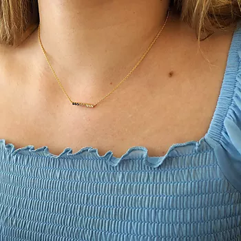 Bilde nummer 2 av Janne Formoe by Pan Jewelry, Smykke i forgylt sølv med blå og hvite zirkonia