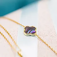 Bilde nummer 6 av Kløver armbånd i 925 sølv med abalone