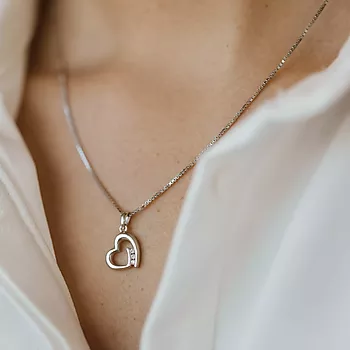 Bilde nummer 2 av Pan Jewelry, Smykke i 925 sølv med zirkonia og hjerte