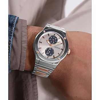 Bilde nummer 3 av Guess, Dress herreklokke med flerfarget stållenke