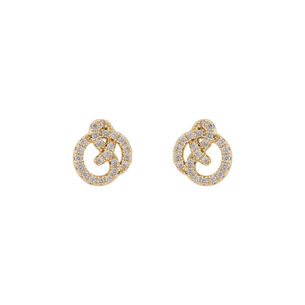 Snö Of Sweden Mayfair Knot Earring Gold/Clear