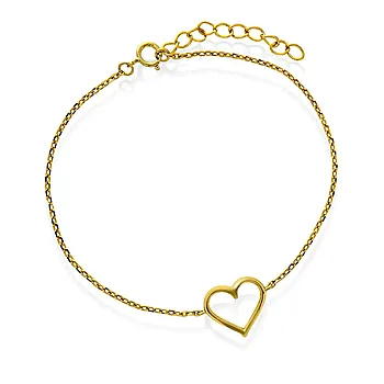 Pan Jewelry, Armbånd i forgylt 925 sølv med hjerte