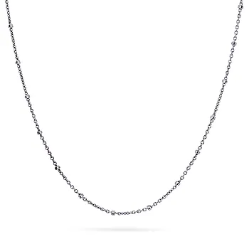 Pan Jewelry, Kjede i 925 rhodinert sølv med kuber 1,1 mm, 45-50 cm
