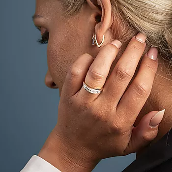 Bilde nummer 3 av Pan Jewelry, Diamantring i 585 gult gull 0,10 ct