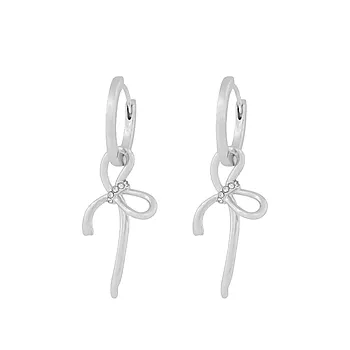 Ribbon øreringer i messing med sløyfe