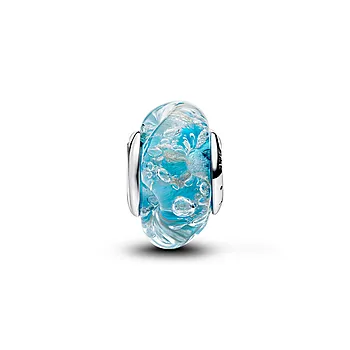 Bilde nummer 3 av Charms i 925 sølv med turkis muranoglass