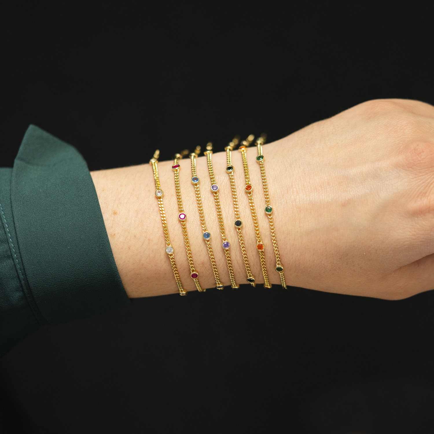 Bilde nummer 4 av Pan Jewelry, Armbånd i forgylt 925 sølv med orange zirkonia