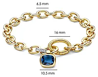 Bilde nummer 5 av Armbånd i 925 forgylt sølv med blå zirkonia