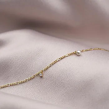 Bilde nummer 2 av Armbånd til barn i 925 forgylt sølv med perle